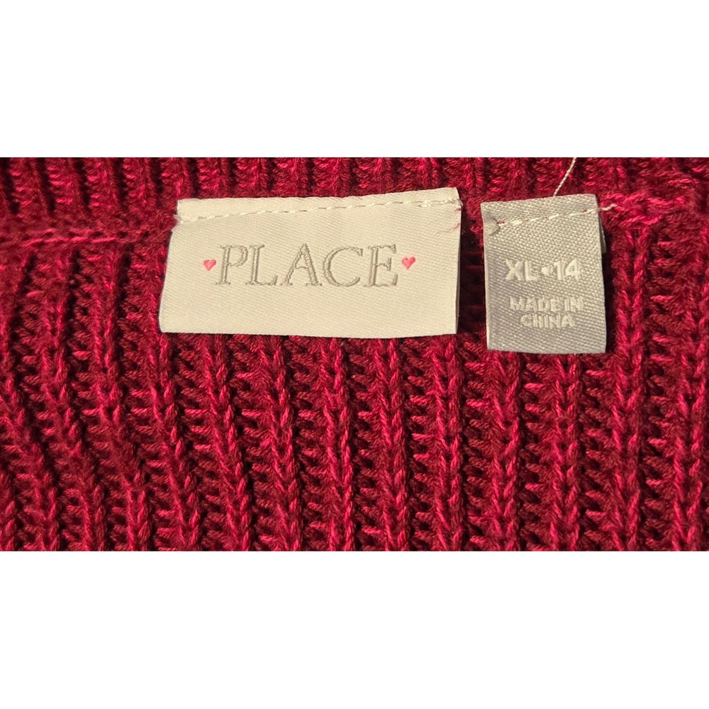 The Childrens Place Sweater Women XL 14 Burgundy Good Lace Up Shoulder Knit